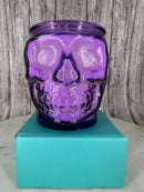 purple skull jar candle